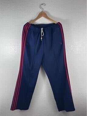 Vintage Adidas Track Pants Mens Large Navy Red 3 Stripe Trefoil
